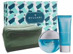 BVLGARI 寶格麗~活力海洋水能量春季香氛禮盒(淡香水100ml+鬍後乳100ml+收納包)